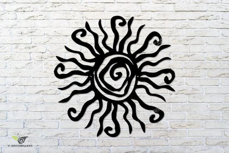 Wacky Sun Metal Wall Art, Sun Decor, Outdoor Patio Decor