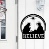 Personalized Nativity Believe Metal Wall, Nativity Scene Metal Sign, O Holy Night Metal Sign, Custom Jesus Sign Decor