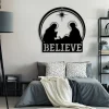 Personalized Nativity Believe Metal Wall, Nativity Scene Metal Sign, O Holy Night Metal Sign, Custom Jesus Sign Decor