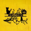 Custom Spooky Tree Cats, Metal Sign, Name Monogram, Custom Monogram, Halloween Décor, Home, Halloween Gift