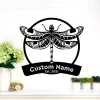 Dragonfly Monogram Metal Sign