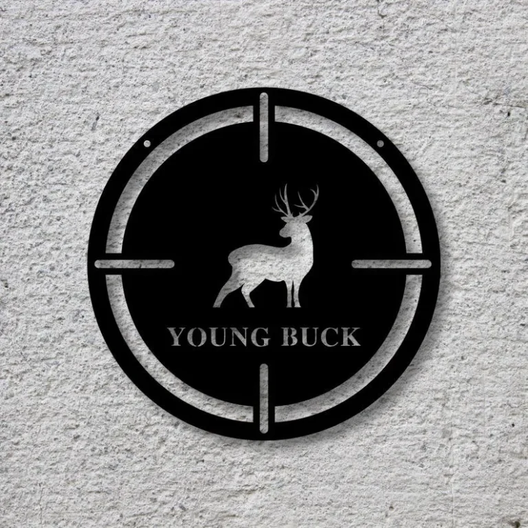 Deer Sign, Metal Name Buck Sign, Gift For Hunter, Hunting Camp Decor, Christmas Gift For Him, Deer Antler Decor, Buck Hunter Sign