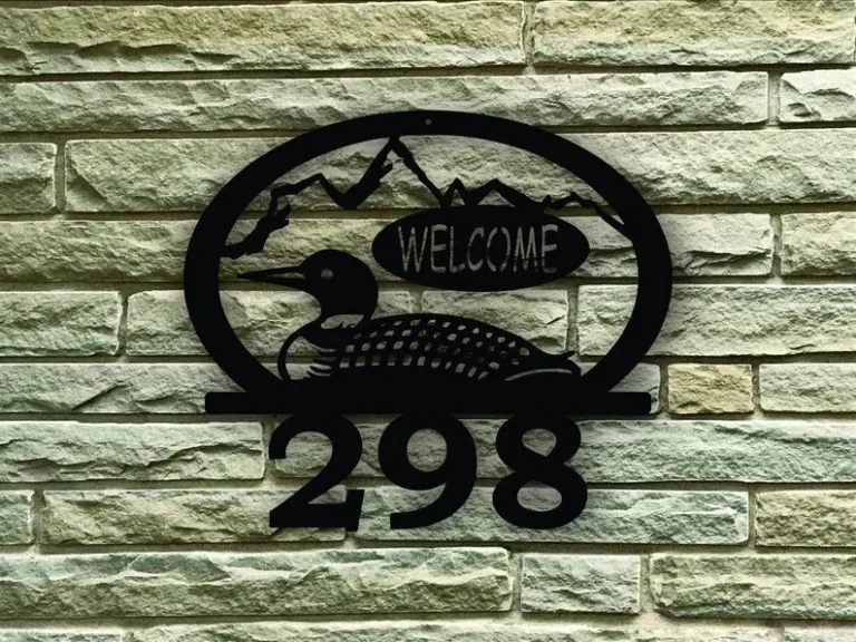 Loon Custom Steel Welcome Solid Number Address Sign
