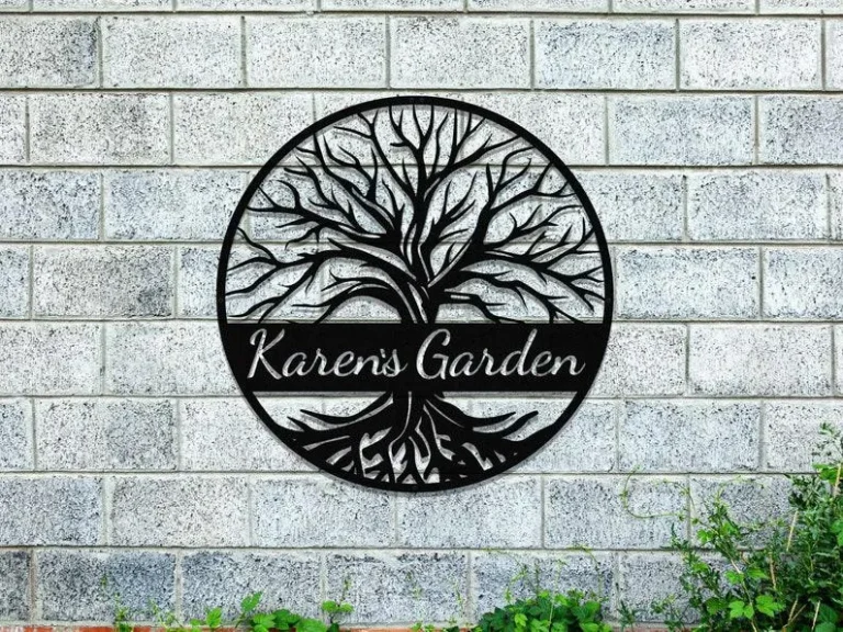 Personalized Metal Garden Stake, Metal Yard Stake Sign, Life Tree Garden Decoration, Dedication Memorial Yard Art Marker