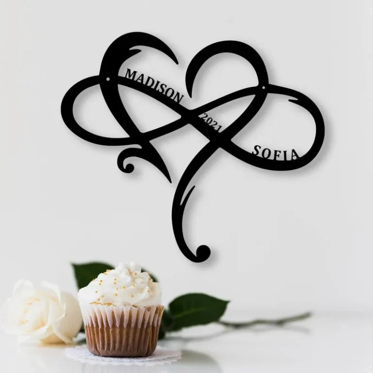 Custom Infinity Heart Metal Sign Wedding Gifts Infinity Heart Wall Decor Metal Home Decor Metal Wall Art Valentines Day Gift Christmas Gifts