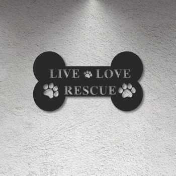 Rescue Dog Sign, Dog House Sign, Live Love Rescue Dog Sign, Gift For Dog, Gift For Pet Lover, Gift For Dog Lover Sign, Pets