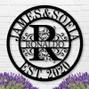 Personalized Family Name Sign Custom Last Name Sign Monogram Letters Personalized Metal Sign Established Sign Initial Split Letter Monogram
