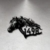 Custom Horse Sign, Metal Name Sign, Farmhouse Decor, Outdoor Address Sign, Outdoor Decor, Metal Sign, Personalized Metal Horse Sign