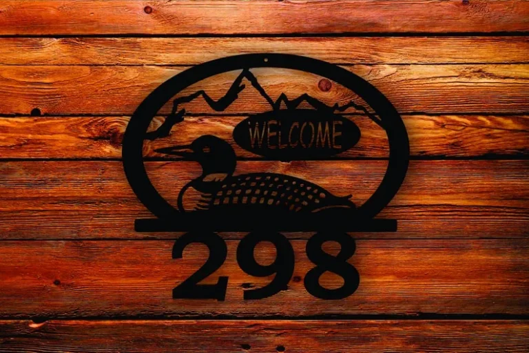 Loon Custom Steel Welcome Solid Number Address Sign