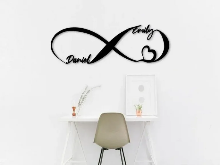 Custom Infinity Heart Metal Sign, Infinity Heart Wall Decor