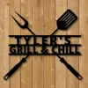 Custom Metal Grill Sign, Family Bbq Metal Sign, Personalized Man Sign, Door Hanger, Outdoor Metal Sign, Wedding Gift, Monogram Sign