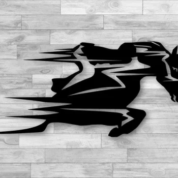 Abstract Jumping Horse Metal Sign, Equestrian Sign