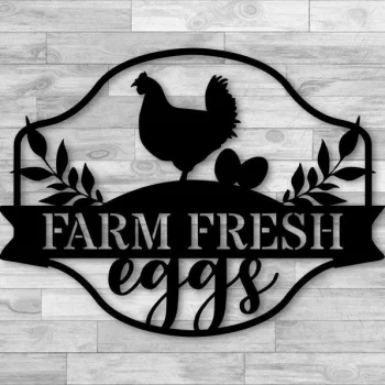 Farm Fresh Eggs Metal Sign, Country Home Chicken Sign