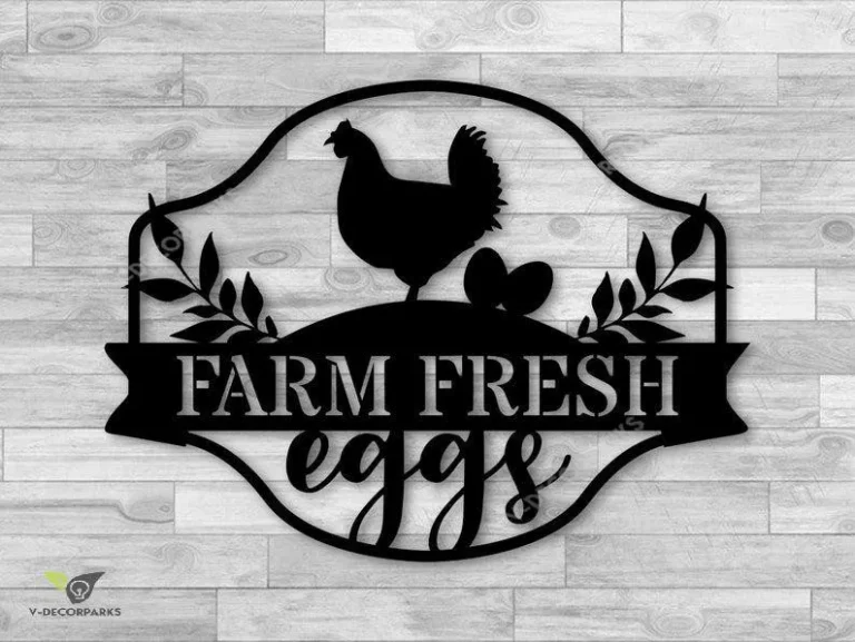 Farm Fresh Eggs Metal Sign, Country Home Chicken Sign