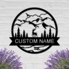 Custom Buck Deer Elk Stag Name Sign Personalized Name Metal Signs Personalized Name Metal Monogram Name Sign Metal Family Name Sign
