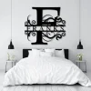Last Name Metal Signs Personalized Metal Sign Custom Last Name Sign Family Name Sign Metal Wall Art Split Monogram Personalized Wedding Gift