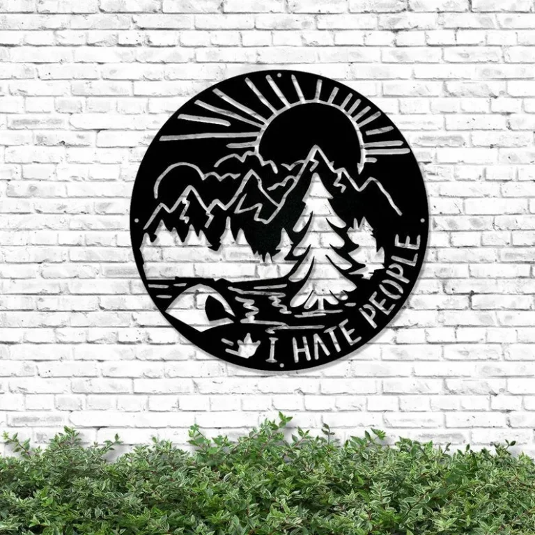 Camping I Hate People Metal Signs/wall Art, Camping Metal Sign, Camper Design Wall Art, Tree Forest Metal Sign, Adventure Metal Sign