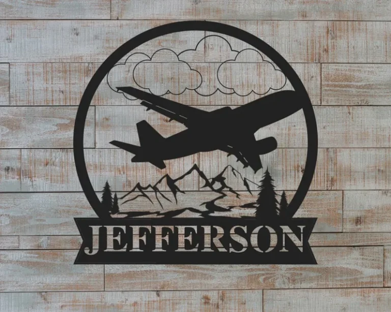 Personalized Airplane Metal Sign, Aviation Metal Sign, Airplane Hangar Sign, Pilot Name Sign, Aviation Lover, Aviation Enthusiast