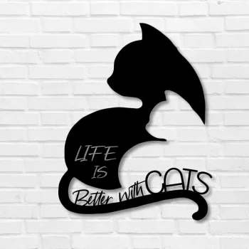 Personalized Metal Cat Sign, Metal Cat Sign, Cat Lover Sign, Cat Sign, Metal Sign, Gift For Mom, Cat Owner Sign