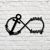 Personalized Infinity Anchor Metal Sign, Metal Established Infinity Sign, Housewarming Gift, Door Hanger, Wedding Gift, Metal Monogram Sign