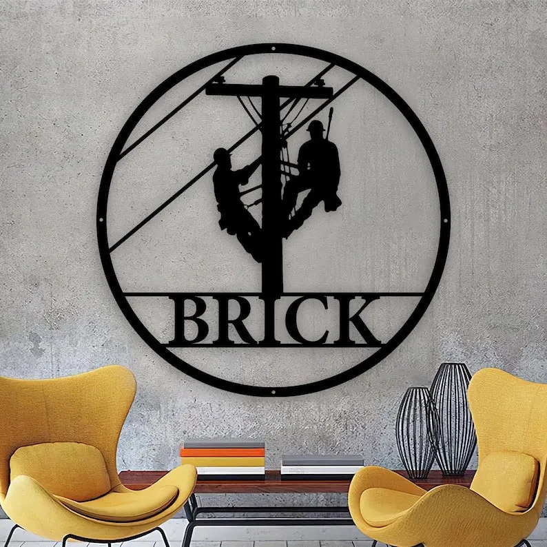 il_794xN.3521363703_5hfv.webp Personalized Lineman Metal Wall, Custom Lineman Last Name, Power Lineman Wall Art Decor, Electrician Sign, Retirement Gift