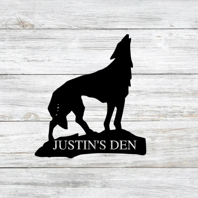 Custom Wolf Howling Sign, Man Cave Decor, Man Metal Signs, Man Cave Sign, Personalized Man Cave Sign Metal, Custom Man Cave Sign, For Him