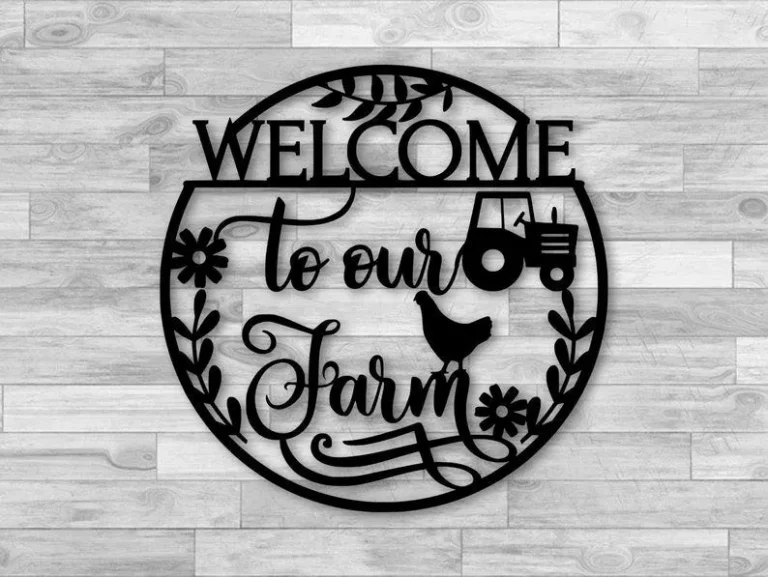 Welcome To Our Farm Metal Sign, Country Home Decor