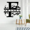 Last Name Metal Signs Personalized Metal Sign Custom Last Name Sign Family Name Sign Metal Wall Art Split Monogram Personalized Wedding Gift