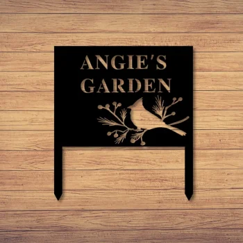 Personalized Garden Sign With Stake, Garden Decor, Custom Garden Sign, Name Garden Signs, Metal Sign, Cardinal Garden Sign, Outdoor