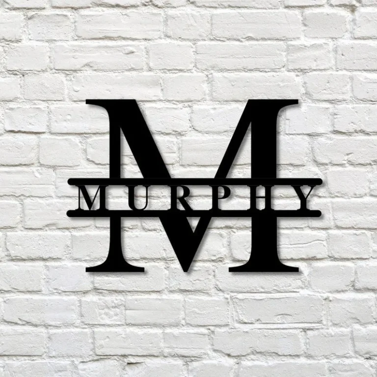 Last Name Metal Sign, Family Name Sign, Personalized Metal Wall Decor, Housewarming Gift, Welcome Sign For Front Porch, Metal Monogram Sign