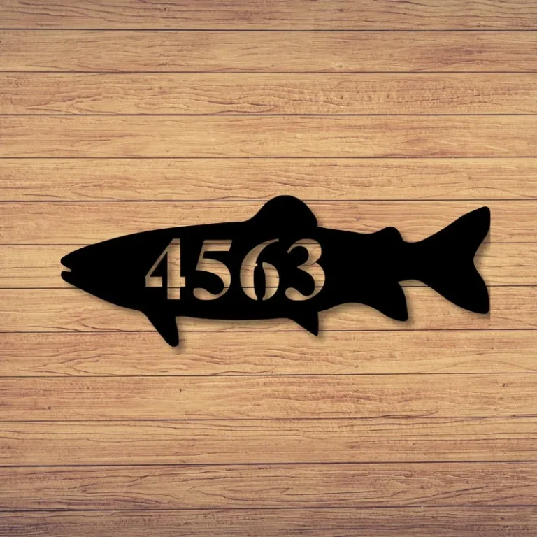 Custom Trout Sign, Metal Fish Sign, Personalized Name Fish Sign, Trout Address Sign L Gift For Fisherman, Trout Sign, Fishing Decor