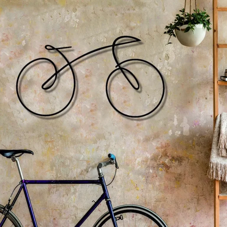 Metal Wall Art, Geometric Bicycle Art, Cyclist Decor, Biker Wall Art, Metal Line Sign, Home Office Decoration, Geometric Wall Hangings