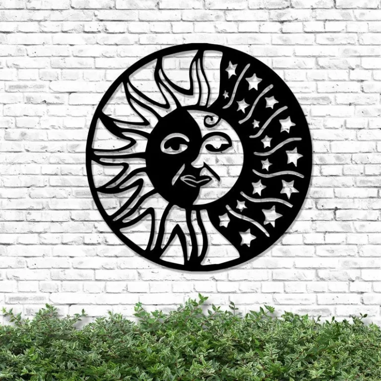 Twilight Moon Metal Sign, Moon And Sun Metal Sign, Gift For New Home, Gift For Her, Twilight Moon Wall Art, Sun Moon Stars Metal Sign