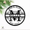 Personalized Last Name Metal Signs Split Letter Monogram Sign Personalized Metal Sign Custom Name Sign Family Name Sign Metal Wall Art Split