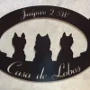 Metal Sign With Adorable Dog Silhouettes, Metal Wall Art, Metal House Sign