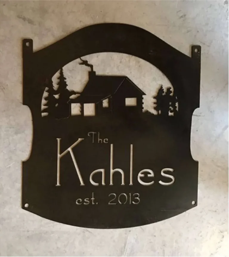 Metal Cabin Sign,cabin Sign,custom Name Sign, Laser Cut Cabin Sign, Metal Wall Art, Metal House Sign