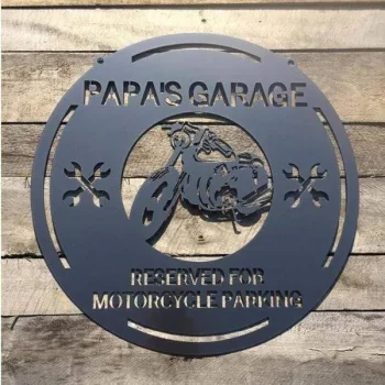 Personalized Garage Motorcycle Sign, Cut Metal Sign, Metal Wall Art, Metal House Sign