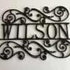 Personalized Family Last Name Sign Metal Outdoor Use Custom House Sign Monogram Garden Custom Wedding Gift Front Door Hanger Housewarming