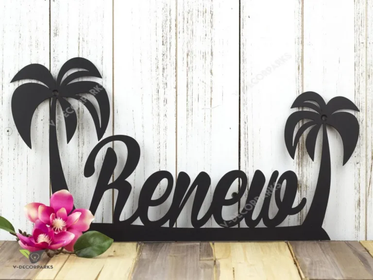 Palm Tree Custom Name Sign, Tropical Decor, Palm Tree Wall Art, Metal Sign, Name Sign, Metal Wall Art, Outdoor Sign