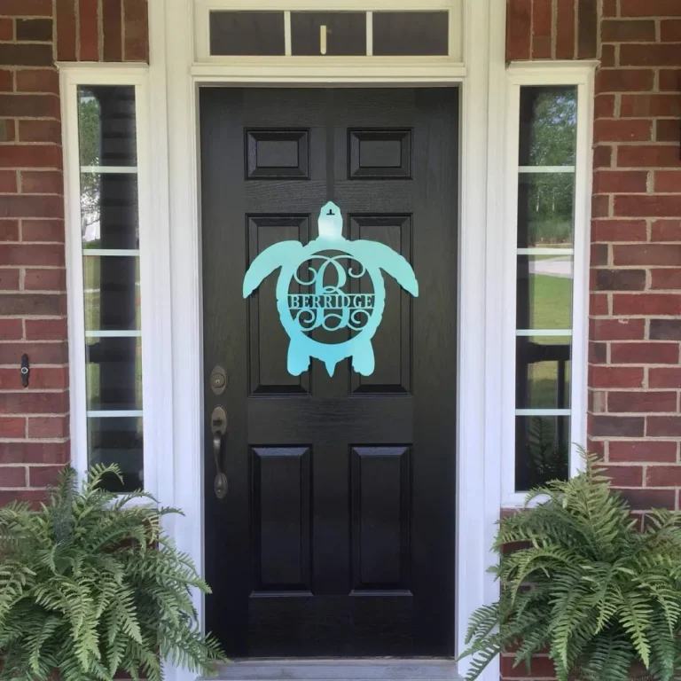 Turtle Personalized Monogram Sign, Turtle Monogram Initial Name Cut Metal Sign, Metal Wall Art, Metal House Sign