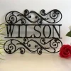 Personalized Family Last Name Sign Metal Outdoor Use Custom House Sign Monogram Garden Custom Wedding Gift Front Door Hanger Housewarming