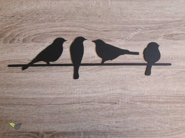 Metal Bird Wall Art, Birds On A Wire Wall Art, Metal Wall Art, Black Birds Wall Art