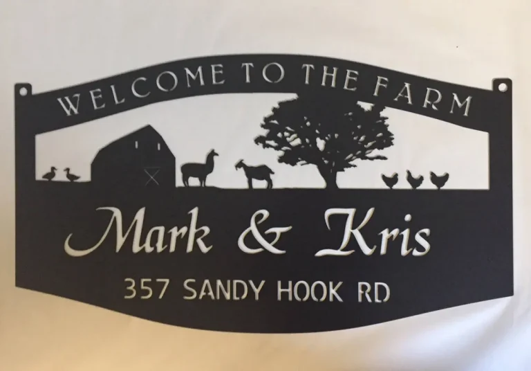 Metal Farm Sign ,barn, Alpaca, Goat Sign Customized With Your Name, Metal Wall Art, Metal House Sign