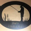 Personalized, Metal Fisherman Sign, Metal Wall Art, Metal House Sign