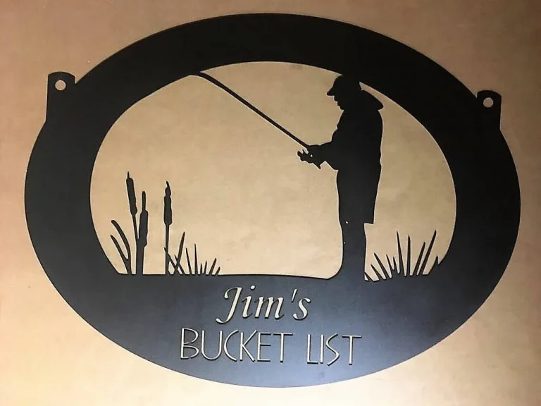 Personalized, Metal Fisherman Sign, Metal Wall Art, Metal House Sign