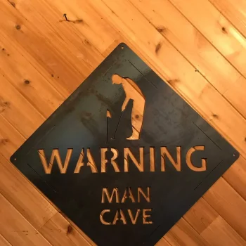 Metal Golfer Man Cave Sign - Gift For Him - Rustic Man Cave Decor