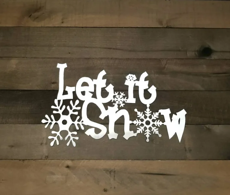 Let It Snow Metal Sign - Winter Decor - Snowflake Winter Sign - Holiday Decor - Rustic Metal Christmas Sign - Snow Metal Wall Decor