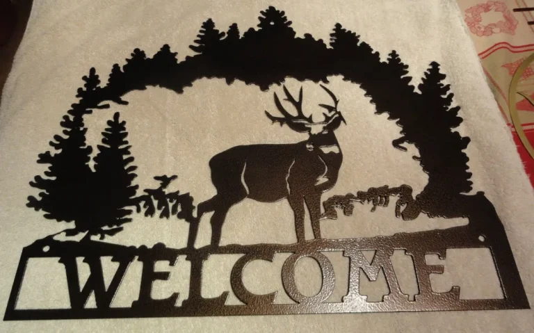 Deer And Forest Welcome Sign Metal Art