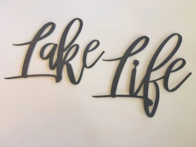 Lake Life Metal Sign, Lake House Decor, Metal Wall Art, Housewarming Gift, Metal Words, Lake Sign