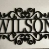 Personalized Any Name Laser Cut Acrylic Metal Sign Outdoor Hanging Family Last Name Monogram Garden Door Sign Custom Wedding Sign Wall Decor